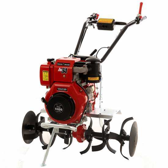 Diesse DS84 - 10.5 HP Diesel Garden Tiller - Vulcan 418cc with Electric Start