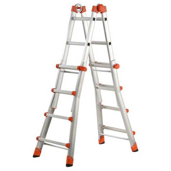 Gierre Peppina AL020DS - 2x8 steps, 4.70 m - Aluminium telescopic ladder