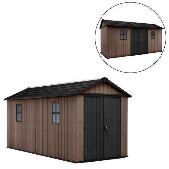 Keter Newton plus 7515/1575 - Garden shed - With double door and windows