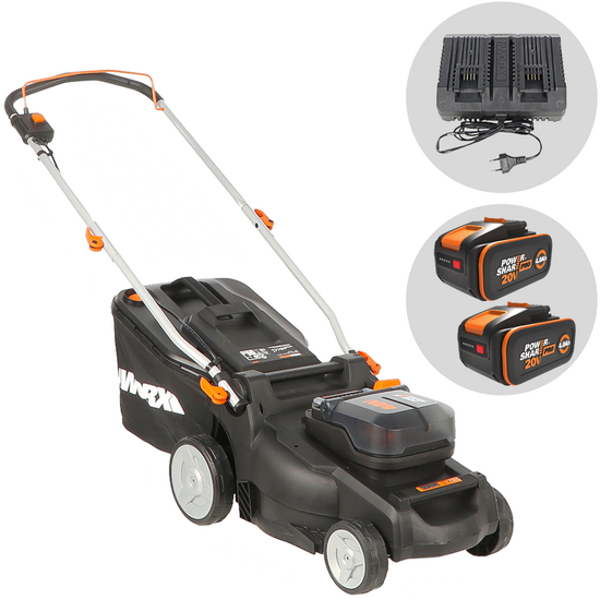 Worx Nitro WG737E - Cordless Lawn Mower - 2x20V/4Ah - 37cm Cutting