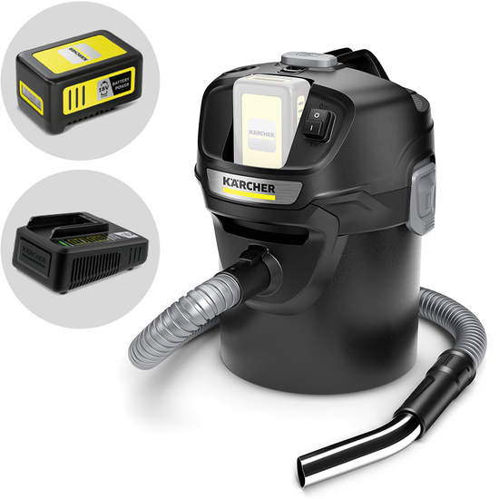 Karcher AD 2 Battery - Ash vacuum cleaner - 14-litre metal collection compartment - 18V/5.0Ah