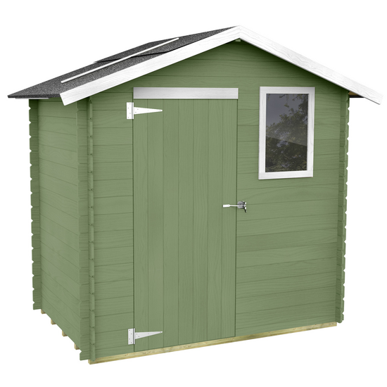 Alce Livia 198x130 green - Wooden garden shed - With front window - 198x130x205 cm