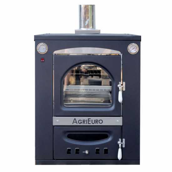 AgriEuro Premium Line Medius 80 Inc - Built-in Wood-fired Steel Oven - Ventilated