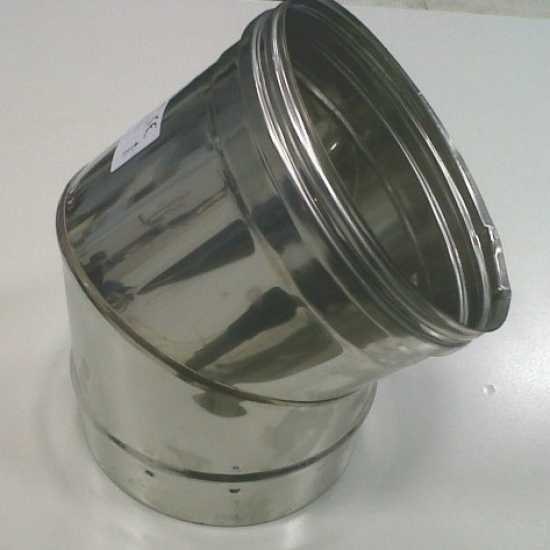 Stainless steel exhaust pipe extension 45 degrees - Ø 13 cm - for wood fired ovens