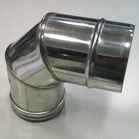 Stainless steel exhaust pipe extension 90 degrees - Ø 13 cm - for wood fired ovens