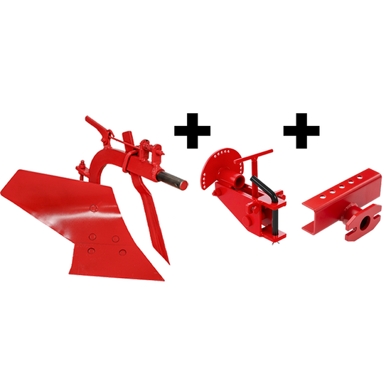 MD-05 Single Furrow Plough with Adjustable Two-bolt Attachment and Tool Bar - For 6-10HP Two-wheel Tractors