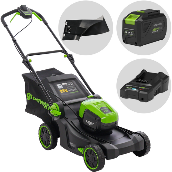 Greenworks GD48LM41II - Battery-powered Lawn Mower - 48V/4Ah - 41 cm Cutting Width