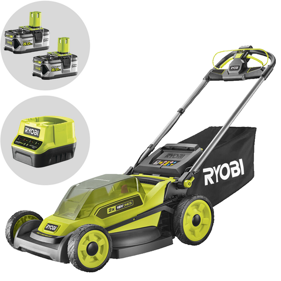 RYOBI RY18LMXSP51A-0 - 2x18V/5Ah Battery-powered Lawn Mower - 51 cm Cutting Width