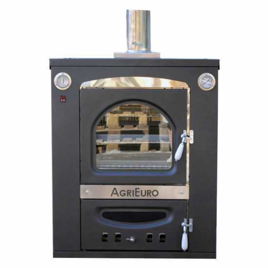 AgriEuro Premium Line Medius Plus 100 Inc - Built-in Wood-fired Steel Oven - Ventilated