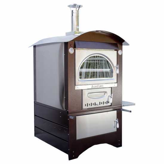 AgriEuro Top-Line Maximus 100 Deluxe EXT Stainless Steel- Outdoor Wood-fired Oven - Copper Enamel