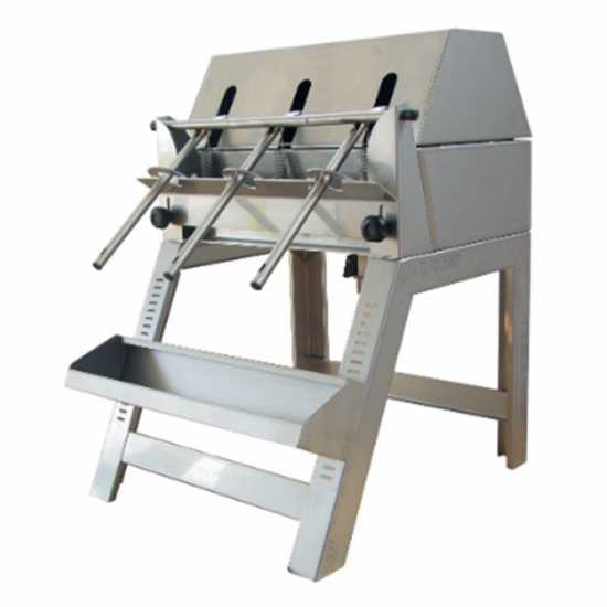 Enotecnica Pillan 3B INOX - Three-spout Manual Filling Machine with Stainless Steel Spouts, Tank and Frame