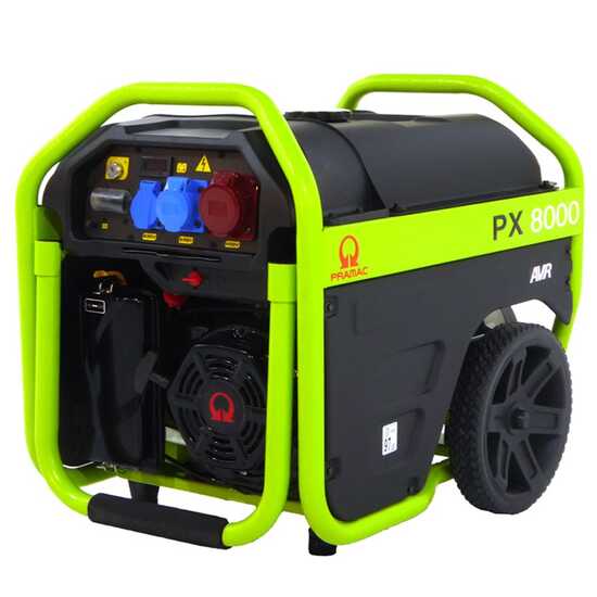 Pramac PX 8000 - Wheeled Power Generator with AVR 4.8 kW - Continuous 4 kW Three-phase