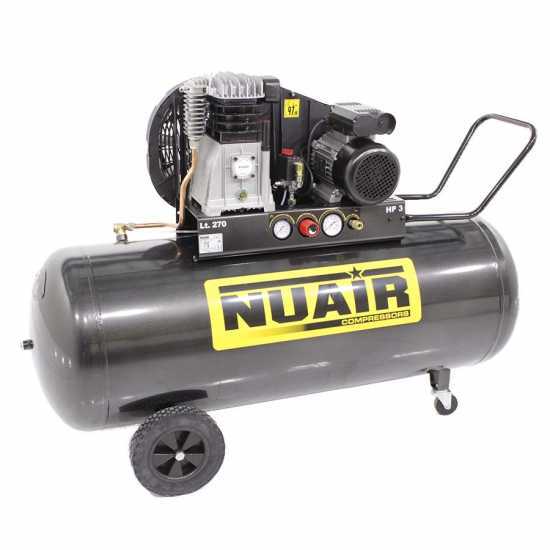 Nuair B 3800B/3M/270 TECH - Belt-driven Electric Air Compressor - 3 Hp Motor -  270 L