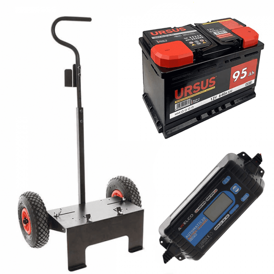 Full kit: Volpi trolley + 90Ah battery + Telwin Touring 18 battery charger