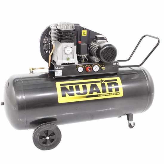 Nuair B 3800B/4T/270 TECH - Belt-driven Three-phase Electric Air Compressor - 4 Hp Motor - 270 L