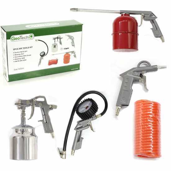 Pneumatic Tool Kit for Air Compressors - 5 Tools - GeoTech