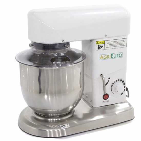 AgriEuro Premium Line FP105 - Planetary mixer - INOX bowl 5L - Multi tool quick release