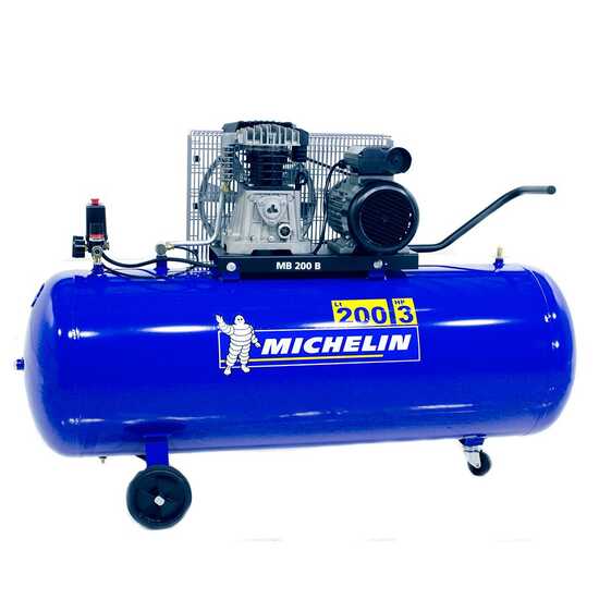 Michelin MB 200 3B - Belt-driven Electric Air Compressor - 3 Hp Motor - 200L