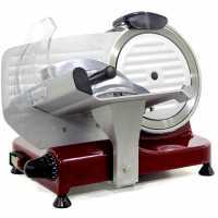 DCG AS2495 Red - Meat Slicer with 250mm stainless steel blade - Die-cast aluminium body - 300W