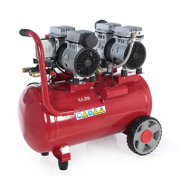 GeoTech S-AC50-8-10x2 - Double Head Silenced Electric Air Compressor - Oilless 50L - 2 Hp