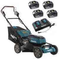 MAKITA DLM530PT4 Battery-powered Lawn Mower - 2X18 V - 53 cm Cutting Width - 4 Batteries Included