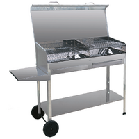 Seven Italy Achille Big 2 Stainless steel - Handmade charcoal barbecue - 2x 47,5x37 cm