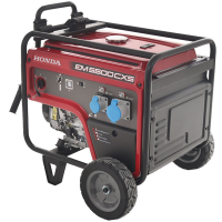 Honda EM 5500CXS - 5.5 kW Wheeled Petrol Power Generator with AVR - DC 5 kW Single-phase