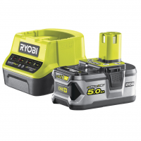 RYOBI Lithium Battery - 18V - 5Ah + Charger