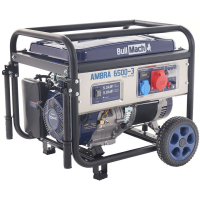 BullMach AMBRA 6500-3 - 5.5 kW Wheeled Petrol Power Generator with AVR - DC 5 kW Three-phase