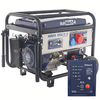 BullMach AMBRA 9500 E-3 - 7.5 kW Wheeled Petrol Power Generator with AVR - DC 7 kW Three-phase + ATS