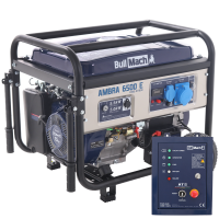 BullMach AMBRA 6500 E - 5.5 kW Wheeled Petrol Power Generator with AVR - DC 5 kW Single-phase + ATS