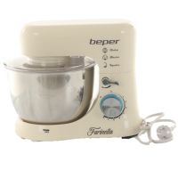 BEPER - Planetary mixer - 4.5L stainless steel bowl - 3 hooks included - 1000W