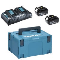Makita Batteyry Charger + 2 18V 6ah Batteries with Case