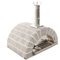 AgriEuro Top-Line Family Stone Grigio - Outdoor Wood-fired Pizza Oven 80X60 - 4 Pizzas