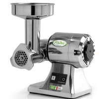 FAMA TS8 Electric Meat Mincer - Body in Polished Aluminium - Stainless Steel Grinding Unit - 0.5HP/230V