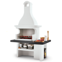 Palazzetti Mauritius Wood-fired Barbecue in Concrete  - 76x40 cm Cooking Grid