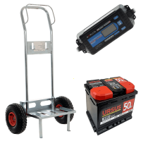 Full kit: GeoTech Battery Trolley + 60Ah Battery + Awelco Automatic 20 Battery Charger