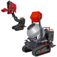 AgriEuro Top-Line RAPTOR 7800 HEDH Tracked Power Barrow - Honda GXe390 - with Loading Bucket + Cement Mixer