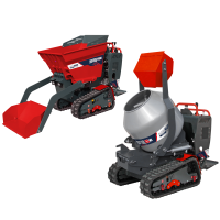 AgriEuro Top-Line RAPTOR 7800 HED 4.0 Tracked Power Barrow - Honda GXe390 - with Loading Bucket + Cement Mixer