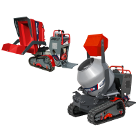 AgriEuro Top-Line RAPTOR 7800 HEDT 4.0 Tracked Power Barrow - Honda GXe390 - with Loading Bucket + Cement Mixer