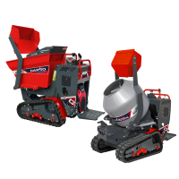 AgriEuro Top-Line CARGO J 10000 HED 4.0 Tracked Power Barrow with Joystick - Honda GXe630 - with Loading Bucket + Cement Mixer