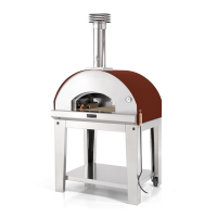 Fontana Mangiafuoco Rosso - Outdoor Wood-fired Oven with Cart
