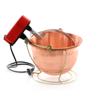 NuovaFac Cuoca Automatica - Smooth Copper Electric Polenta Pot with 4L Round Base - 5W