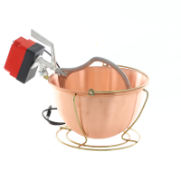 NuovaFac Cuoca Automatica - Smooth Copper Electric Polenta Pot with 9L Round Base - 24W