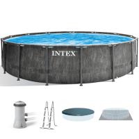 Intex Prisma Frame Greywood 26742NP - Round Pool