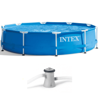 Intex Metal Frame 28202NP - Round Pool + 30 W Filter Pump