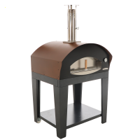 Rossofuoco Benni Marrone - Outdoor Wood-Fired Oven with Cart 