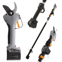 Volpi KV390 - Electric pruning shear - 2x 21.6V 2.5Ah + Extension pole - 40mm Cutting diameter
