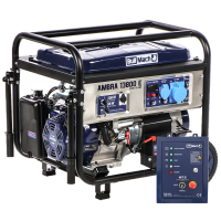 BullMach AMBRA 13800 E - Petrol-powered Wheeled Generator with Single-phase 10 kW AVR - ATS Panel Included