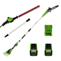 Greenworks GD40PSHK2 - Pruner/Hedge trimmer on extension pole - 2 x 2Ah 40V